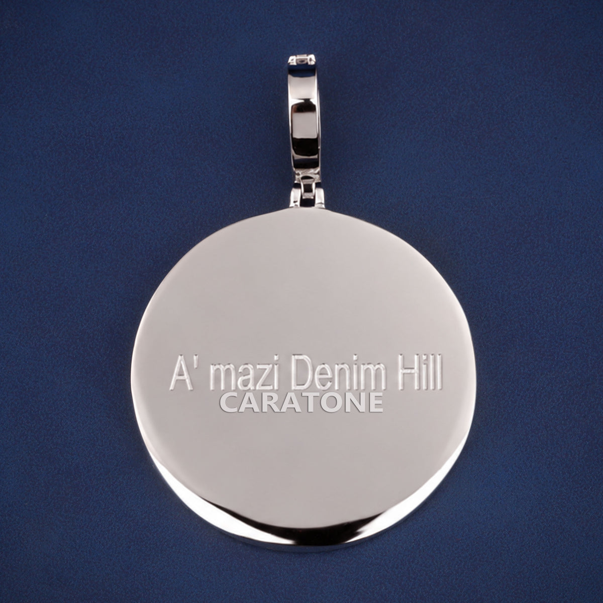 Custom Round Photo Pendant with Lab Grown Diamond Halo