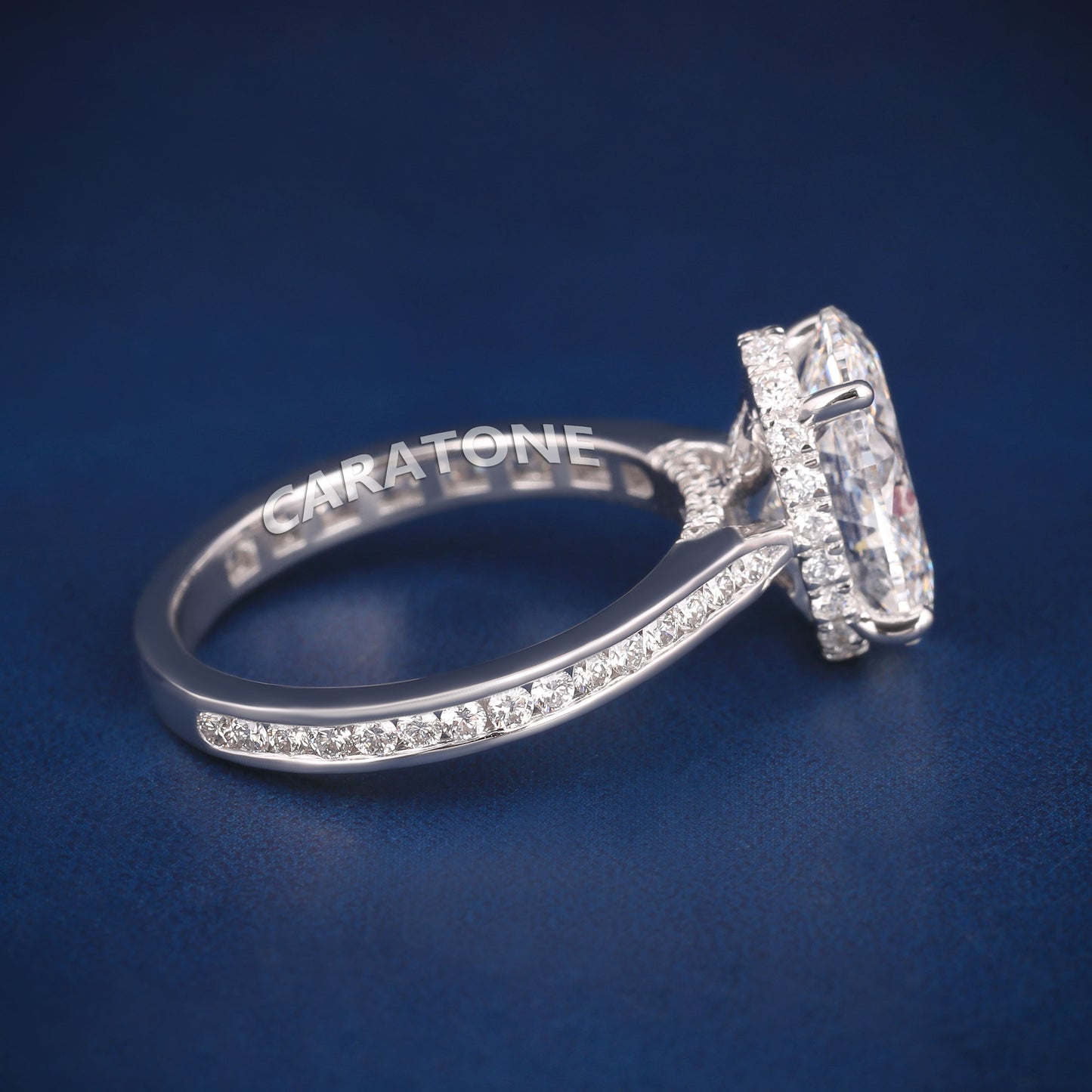 3.5 Ct Oval Cut Lab Diamond Engagement In White Gold Ring For women