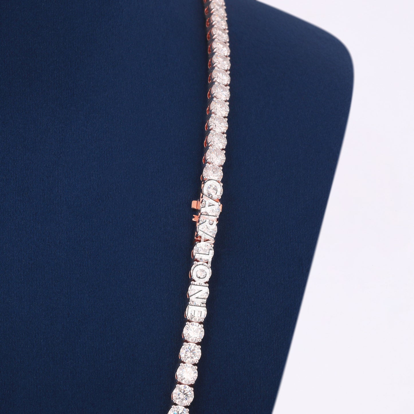 24 Inch 5 mm Rose Gold Diamond Tennis Chain Necklace Elite Drip Collection