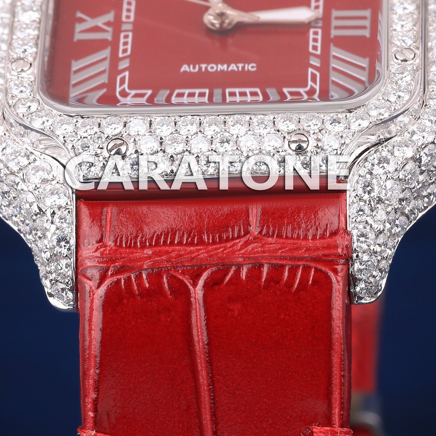 Womens Ice Watches Red Rubber Strap with Dial Stainless Steel New Unique Watches Unisex