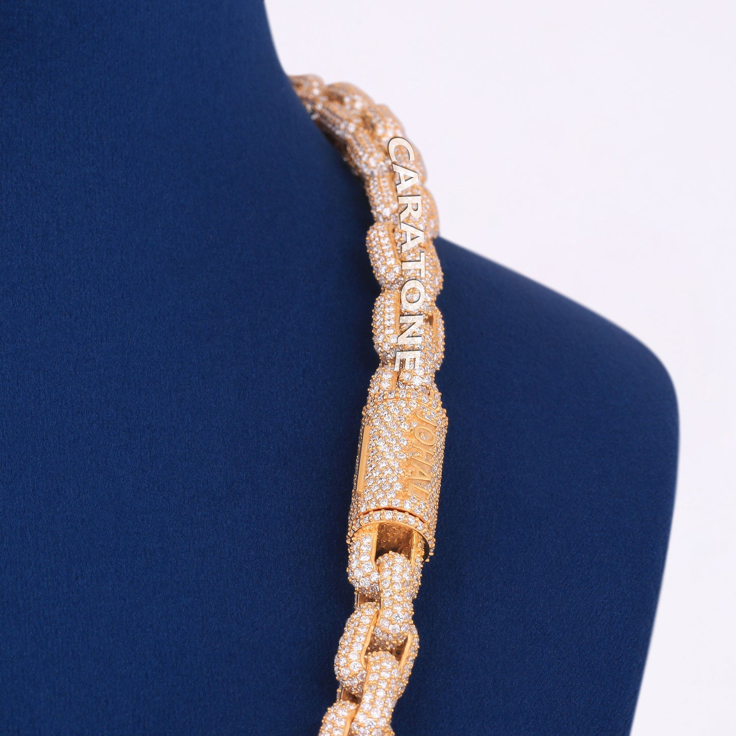 25 inch 9mm Hermes Link Chain 14k Yellow Gold Square Dual Unique New Design Gold Long Necklace for Mens Rappers Custom Chains