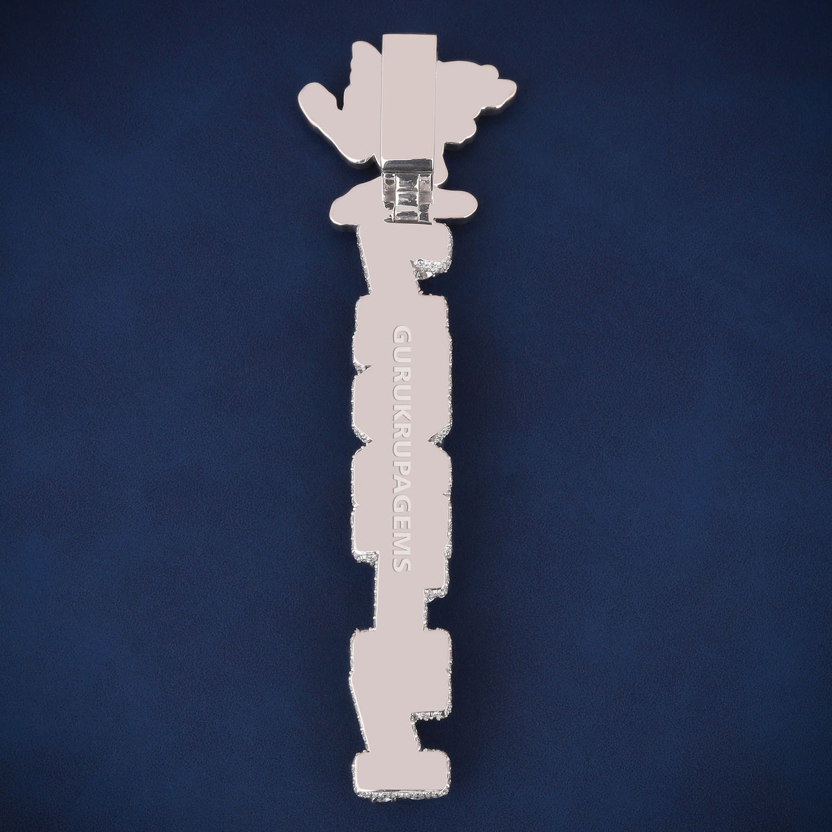 3D Stacked Diamond Letter Pendant with Custom Logo Bail Lab Grown Diamonds