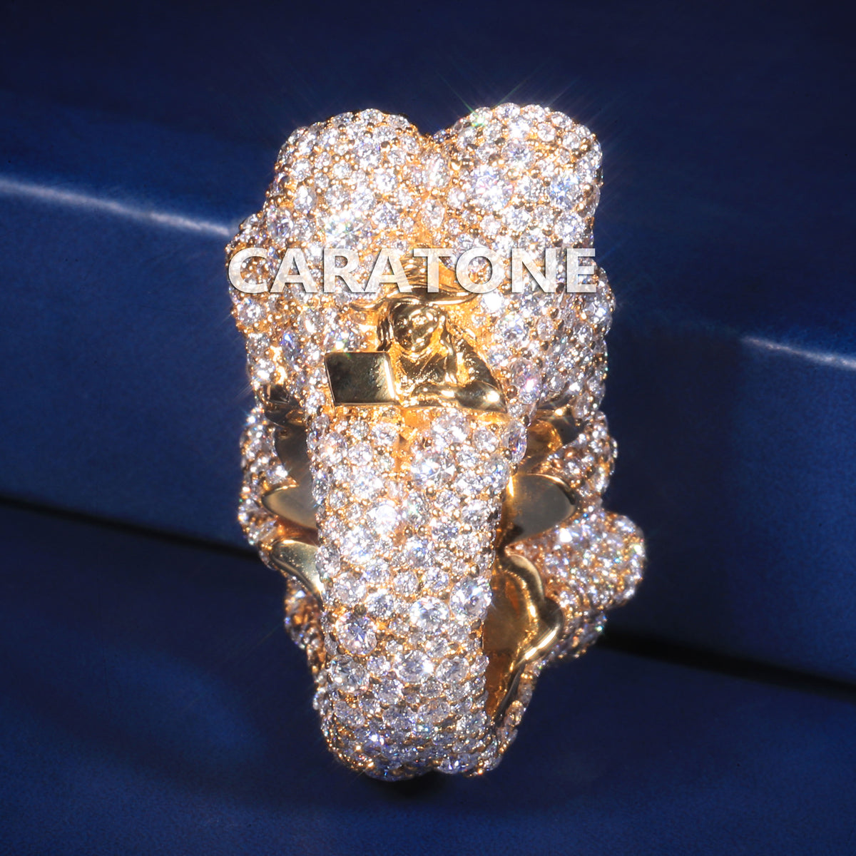 Custom Hip Hop Diamond Statement Ring with Mixed Round and Baguette Cut Stones