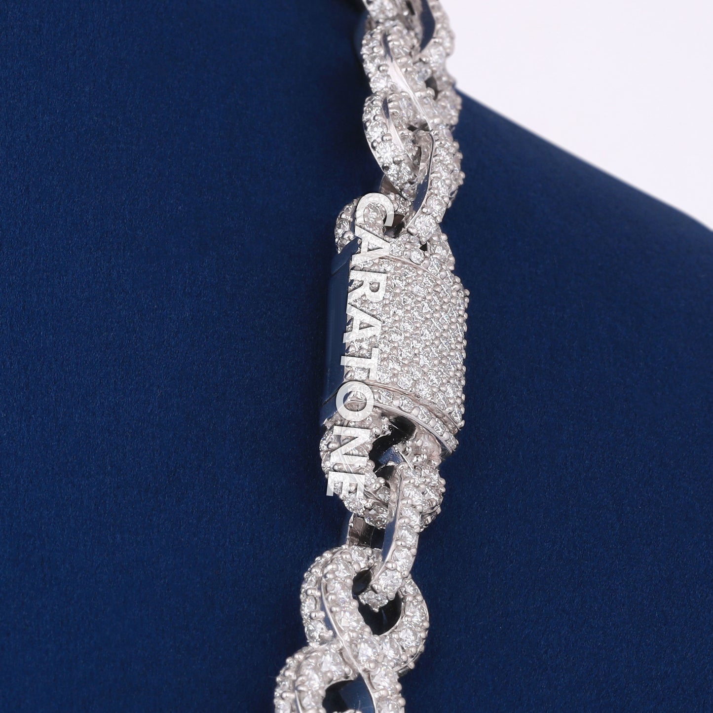 Infinity Cuban Link Chain 24inch 10MM White Gold Plated Round VVS Diamonds Chain Necklace For men