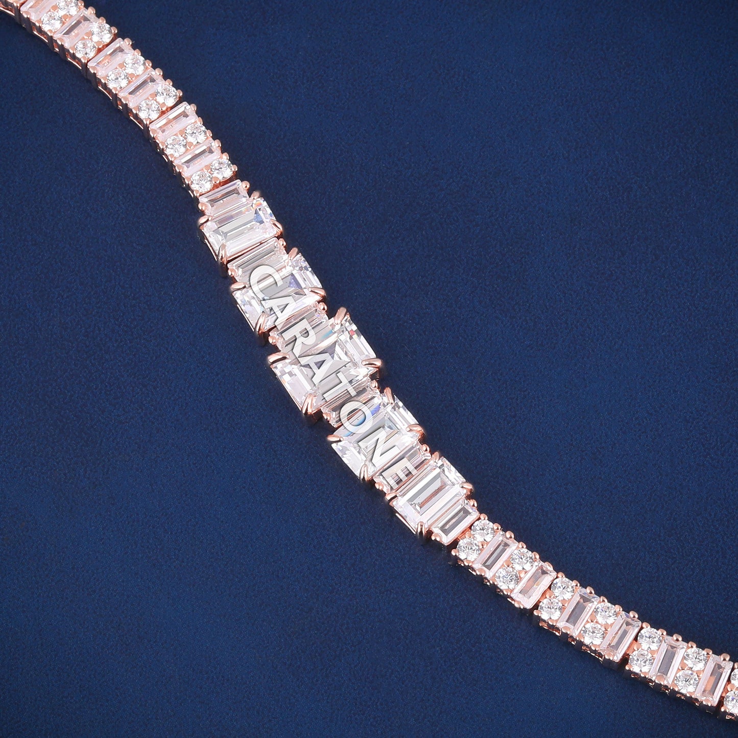 Big Emerald Round Cut Diamond Tennis Bracelets 14kt Rose Gold Iced Out Latest Gold Bracelets Unisex