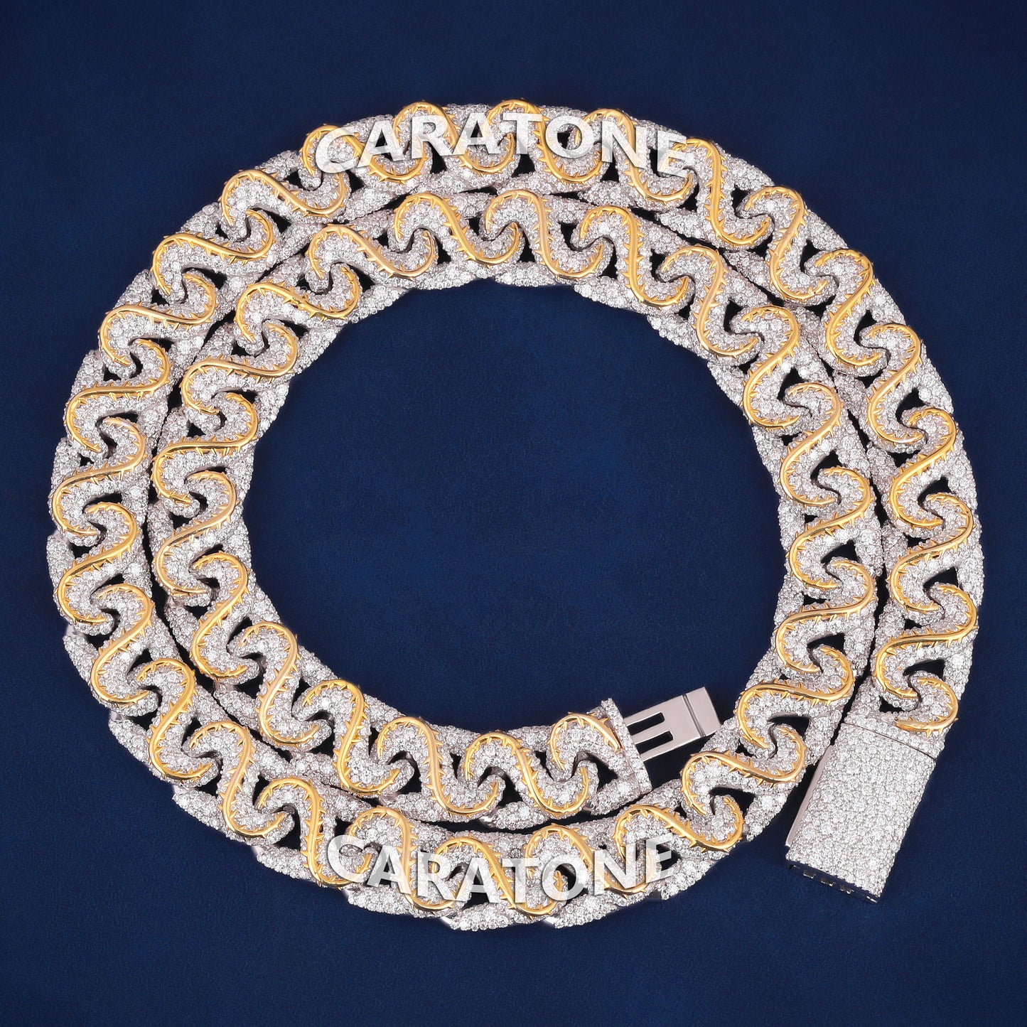 12mm Infinity Link Gold Chain Iced Out Diamond Silver Yellow Gold Rappers Custom Expensive Chains Necklaces for Mens