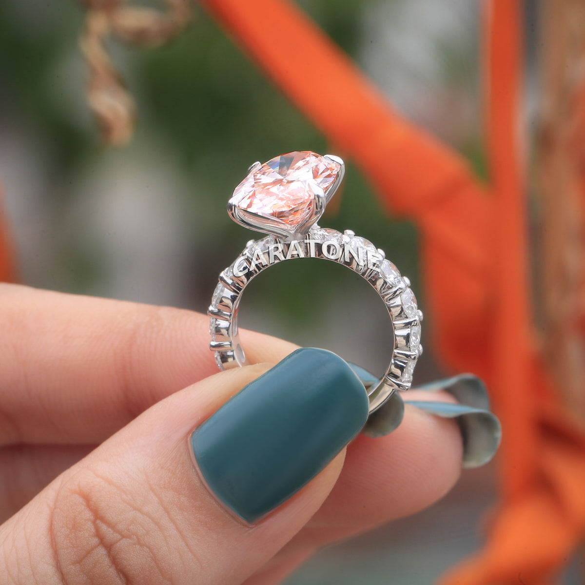 Elegant Oval Diamond Solitaire Ring in White Gold