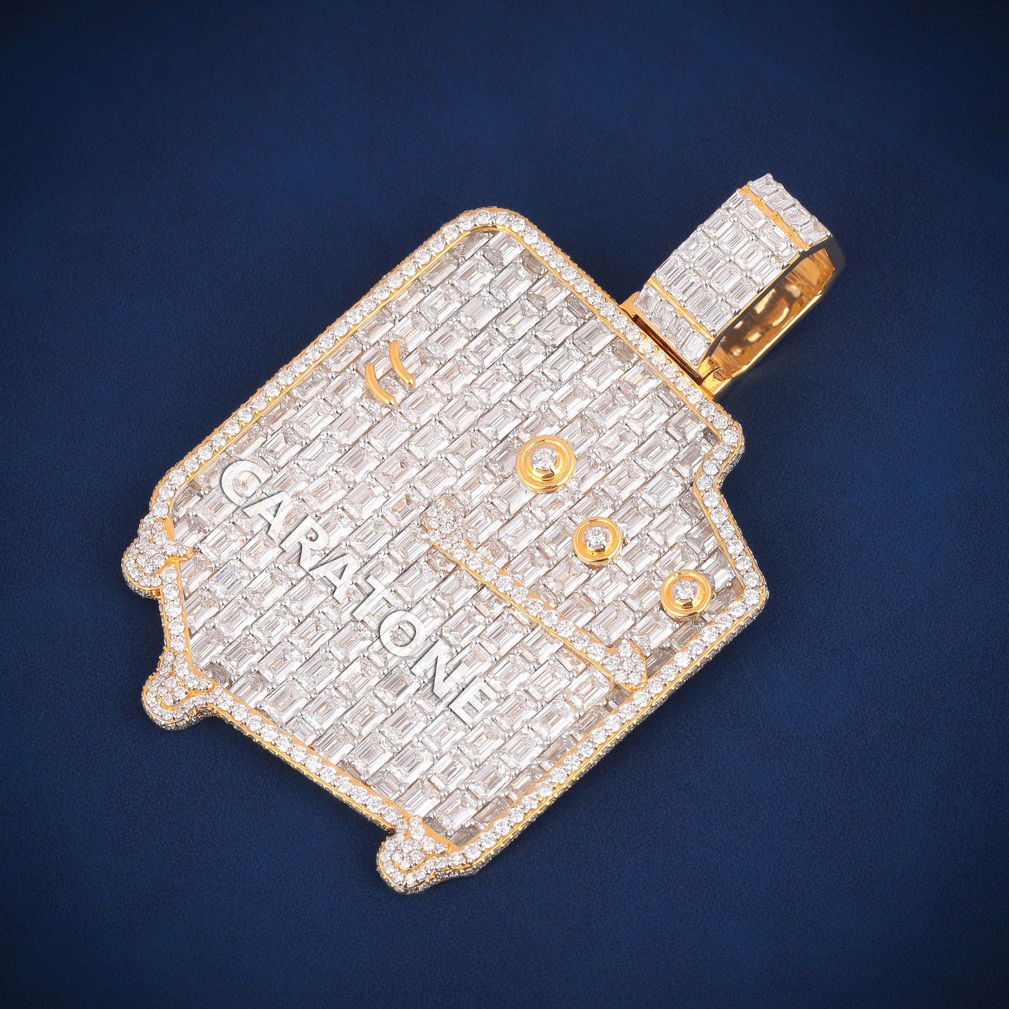 Unique best selling d vvs 14kt two tone gold lab pendant