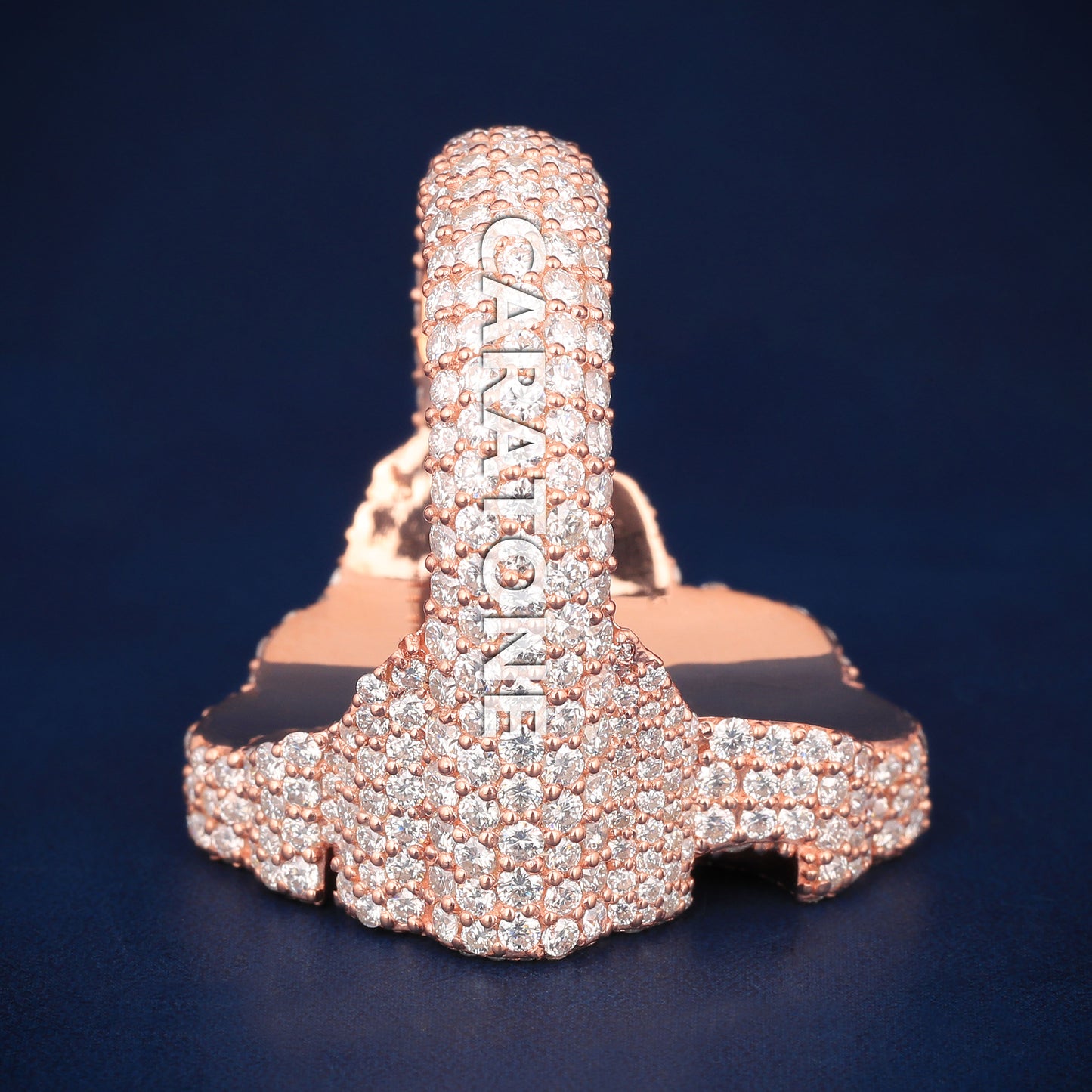 Customise hip hop cross baguette and round diamond ring d vvs clarity