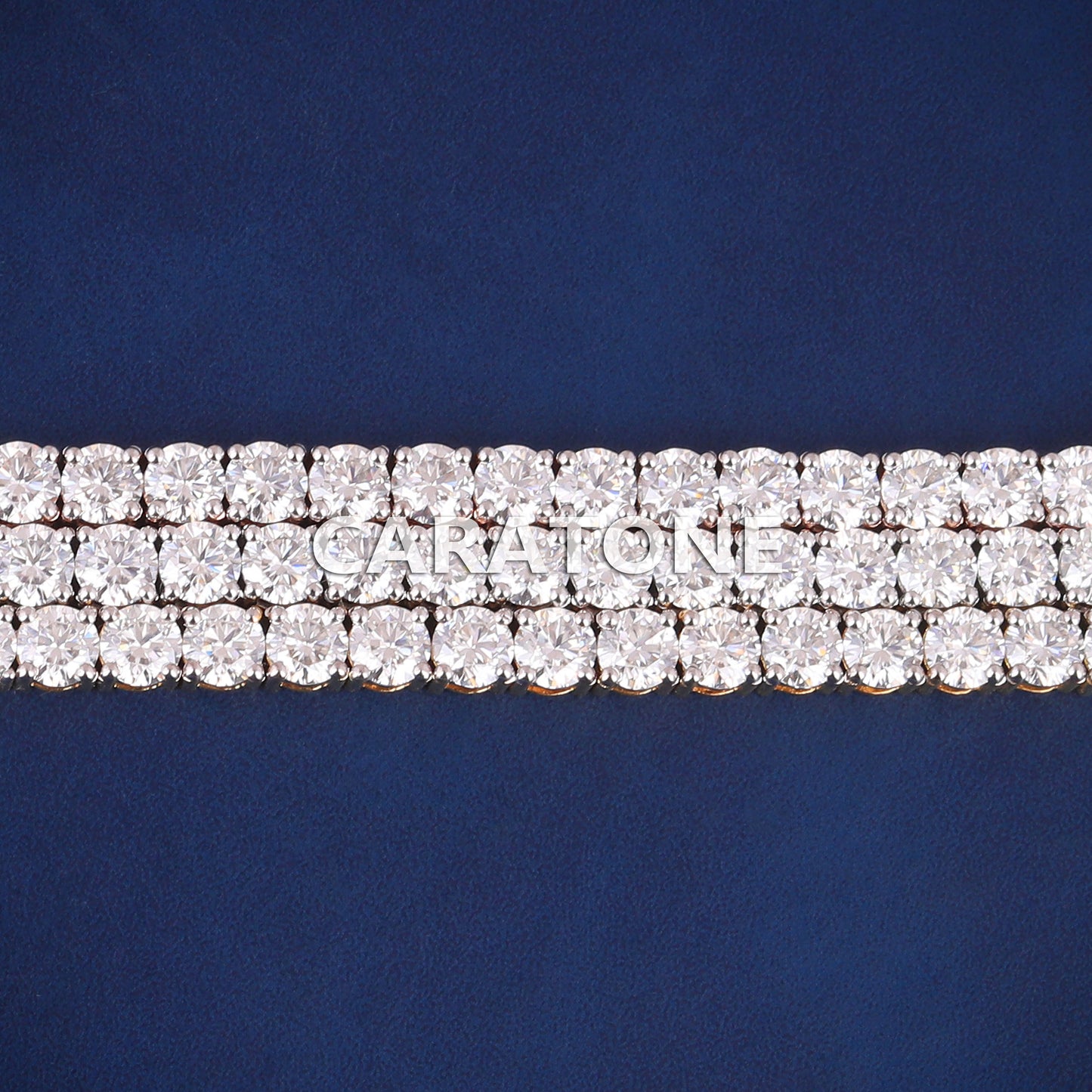 8 inch 5mm Silver Yellow Rose Gold Three Tone Iced Out Diamond Tennis Bracelets for Celebrity Unique Wear Custom Jewelry