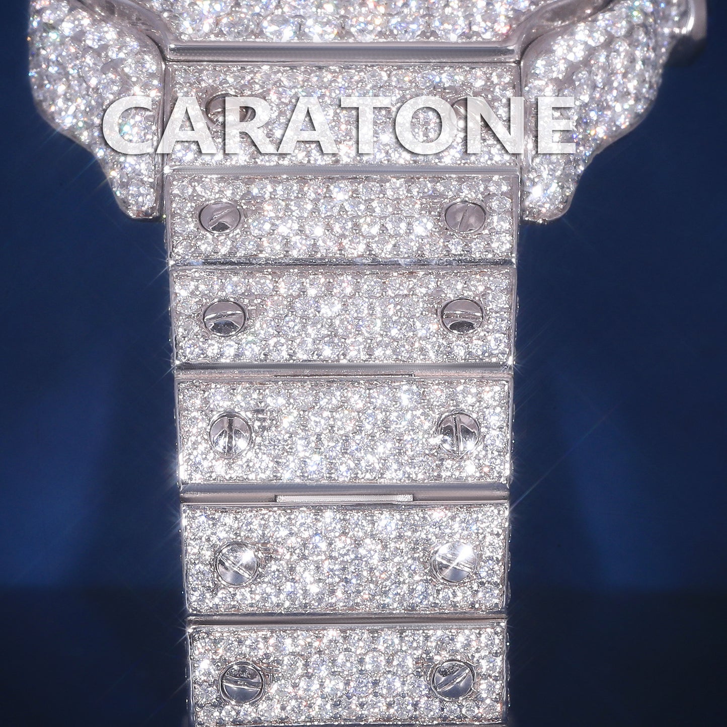 Mens Hip Hop Diamond Watches Roman Dial Fully Iced Out Diamond Silver Custom Watches for Ladies
