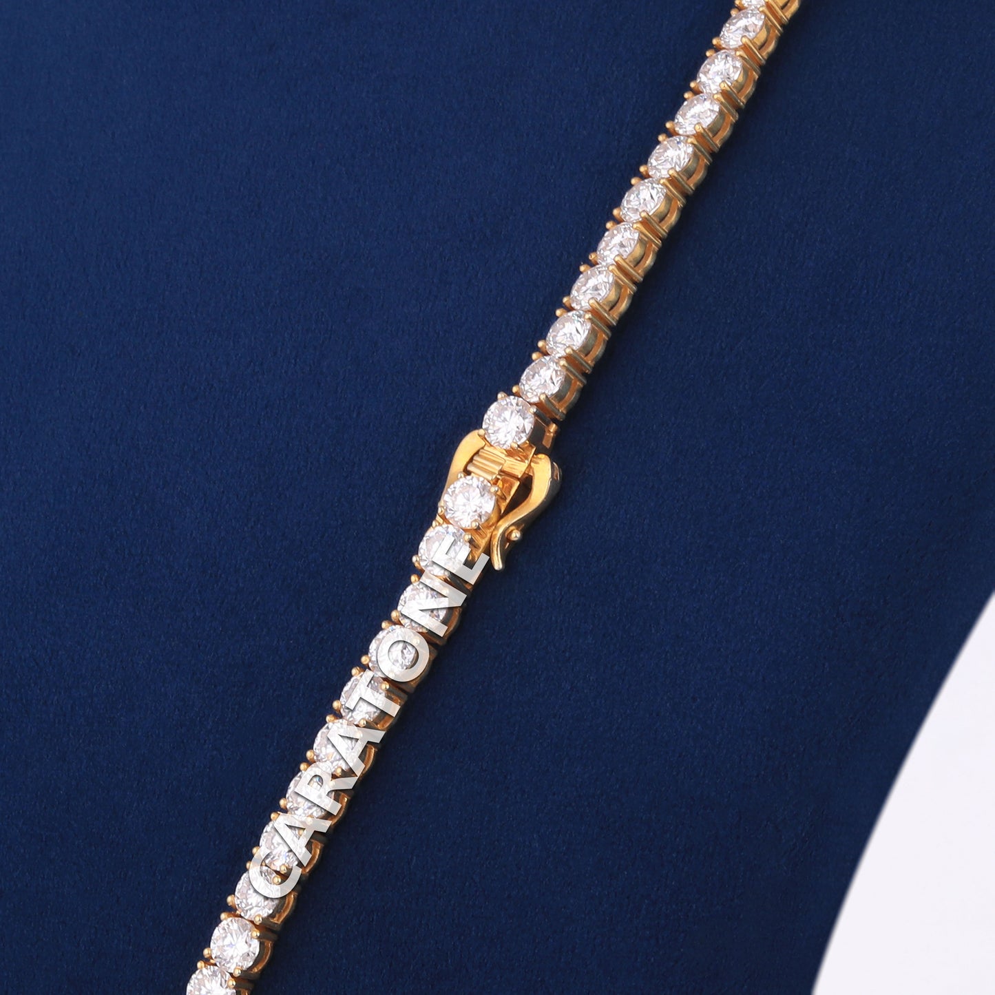 14kt Yellow Gold Chain Pendant Fully Iced Out Round Diamond Tennis Chain with Custom Initial Letter Pendant in Unique Diamond Chain Pendant Luxury Necklace