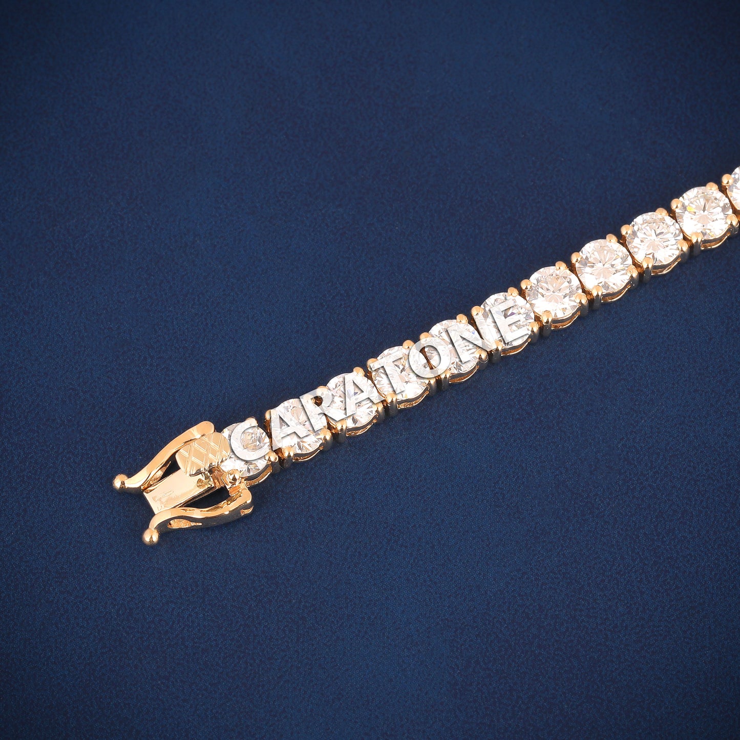 Iced Out Gold Tennis Bracelet for Women with Big Diamonds and Luxury Drip