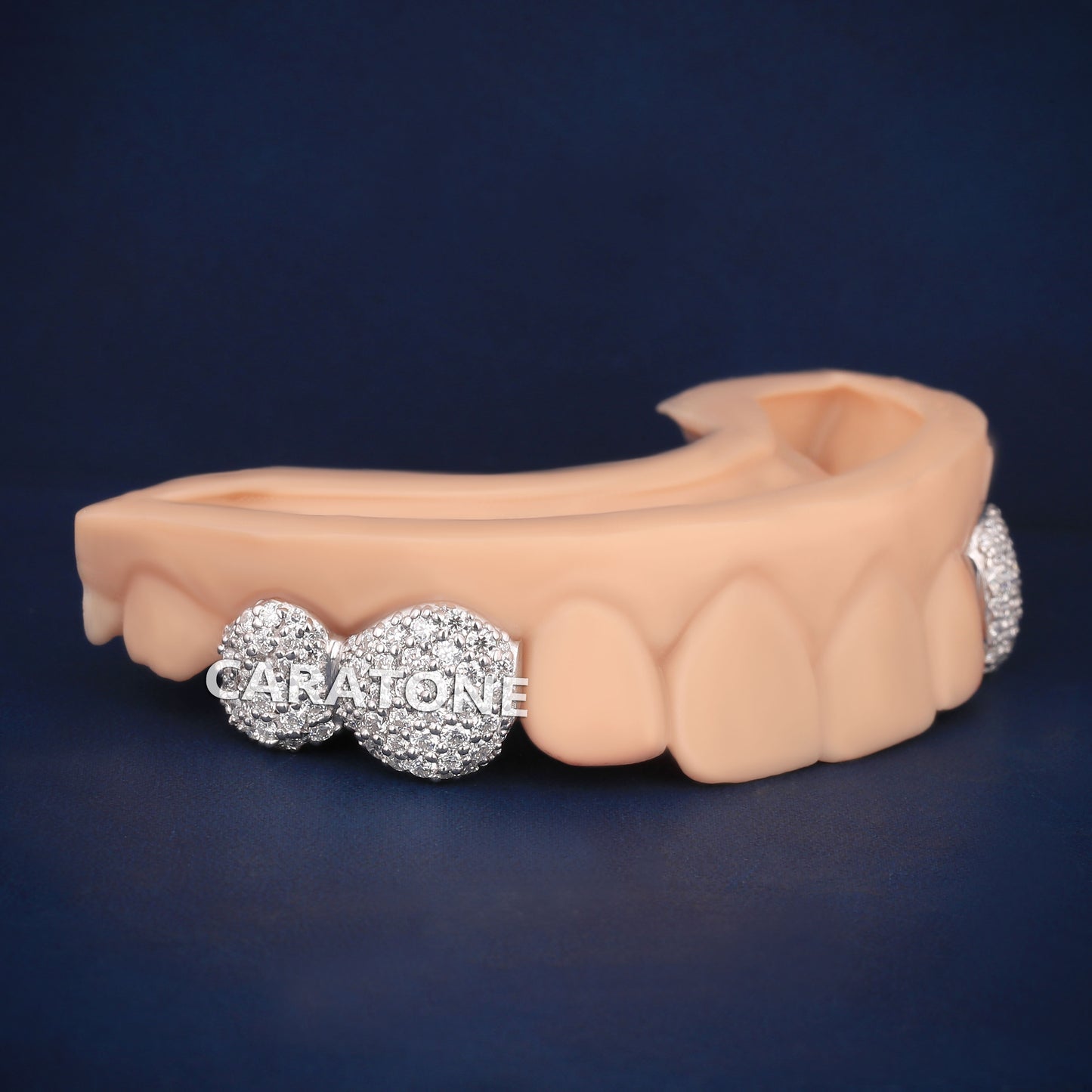 Custom 4 Piece Honeycomb Prong Set Round Diamond Cut Grillz Canine Teeth