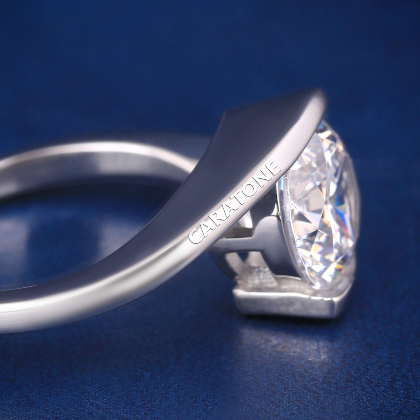 Womens Solitaire Diamond Engagement Ring 925 Silver Tension Setting Expensive Diamond Rings