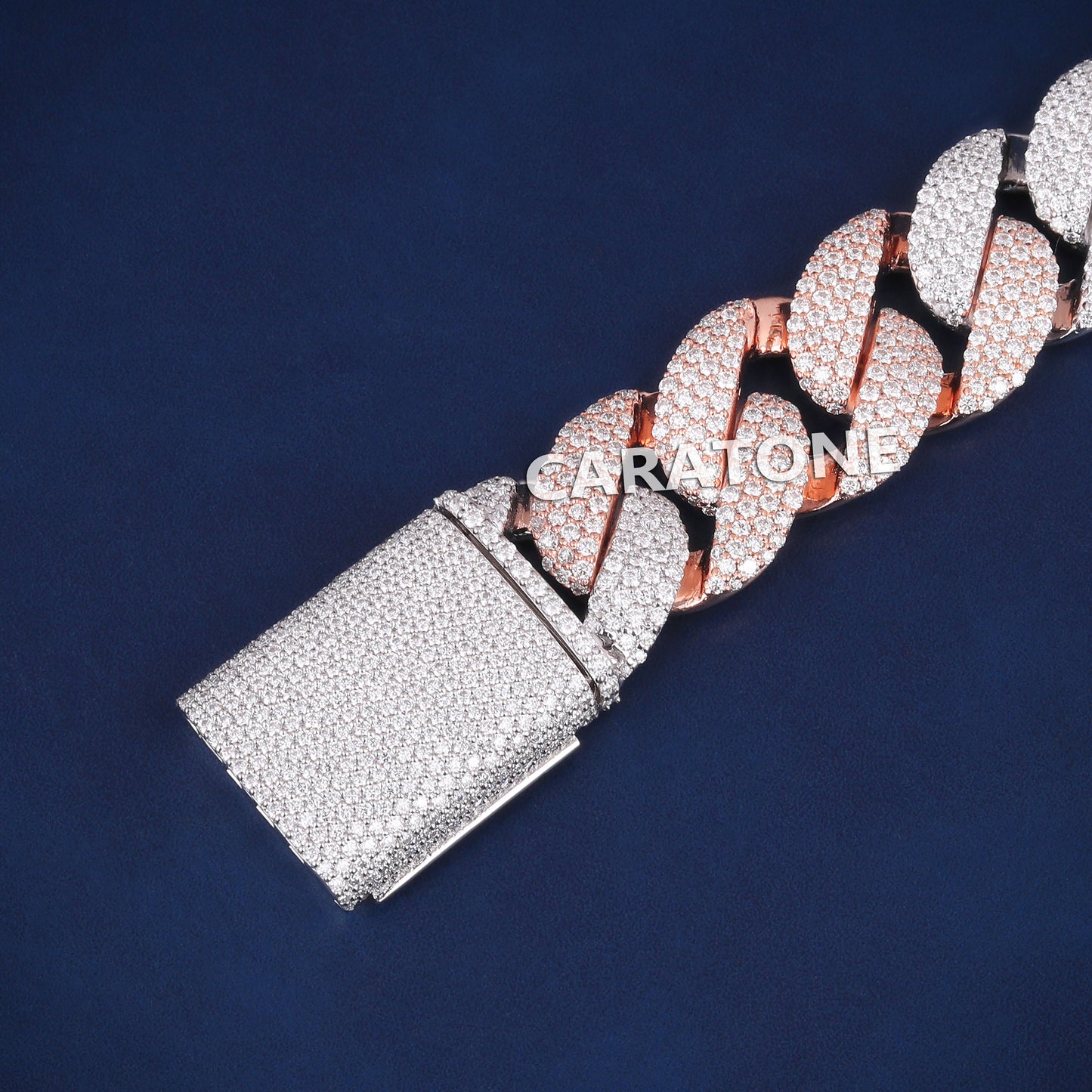 Cuban link diamond bracelet fashion game accessory in 14 kt gold lab diamonds