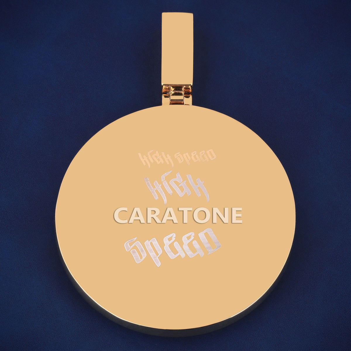 Custom Iced Out Bitcoin Coin Hip Hop Pendant in Yellow Gold with Lab Grown Diamonds