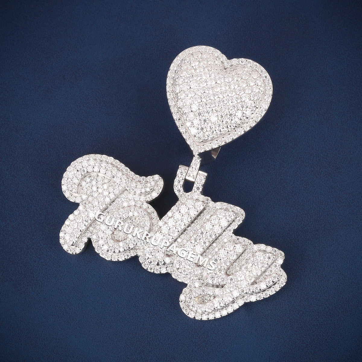 Custom Iced Out Folly Script Name Hip Hop Pendant with Lab Grown Diamonds