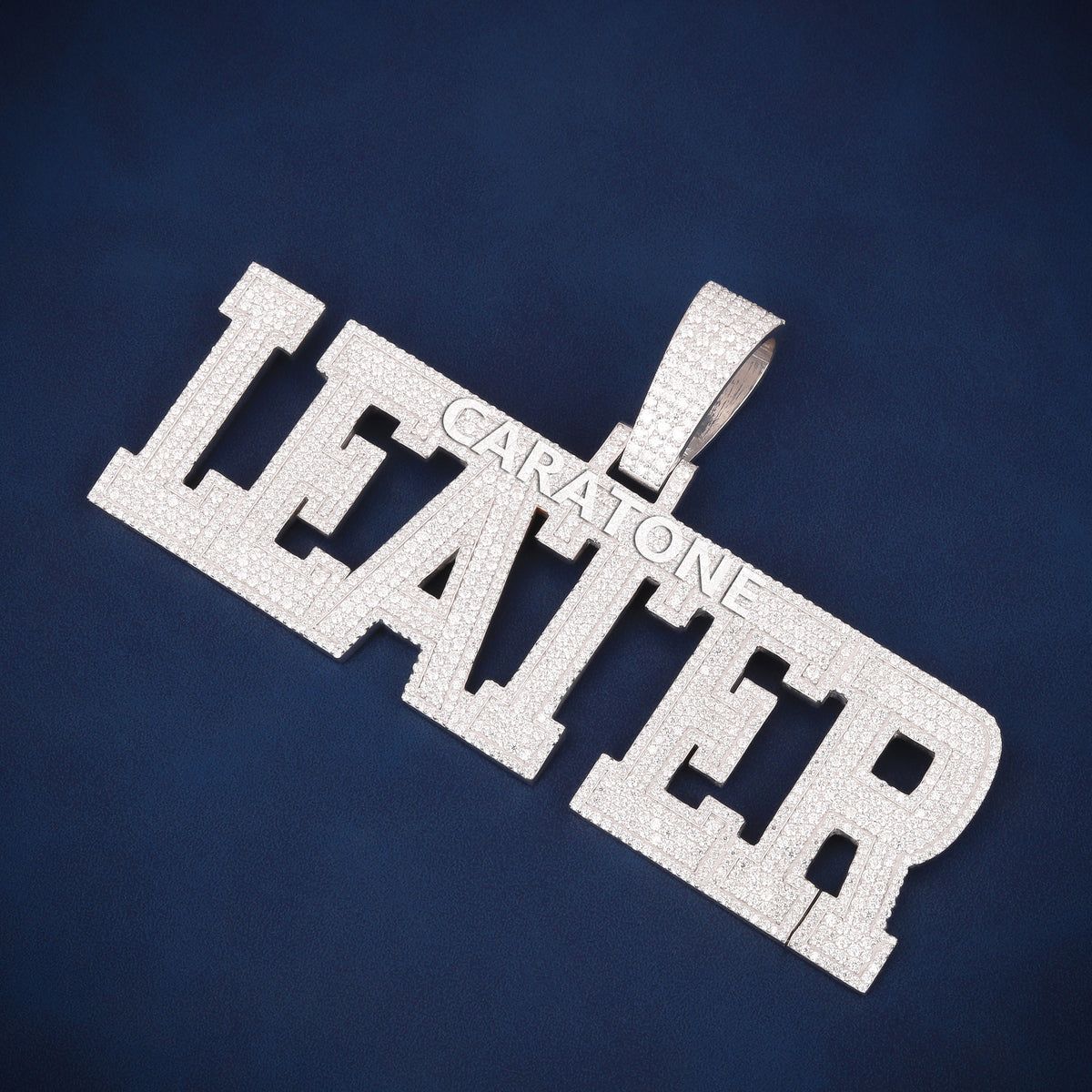 Custom Iced Out LEATER Name Hip Hop Pendant with Lab Grown Diamonds