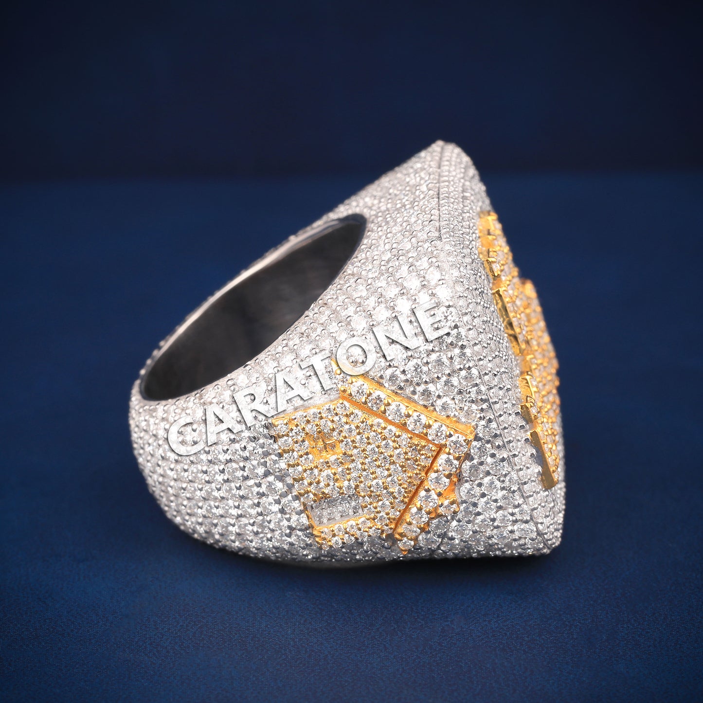 Custom name and logo designer hip hop diamond ring
