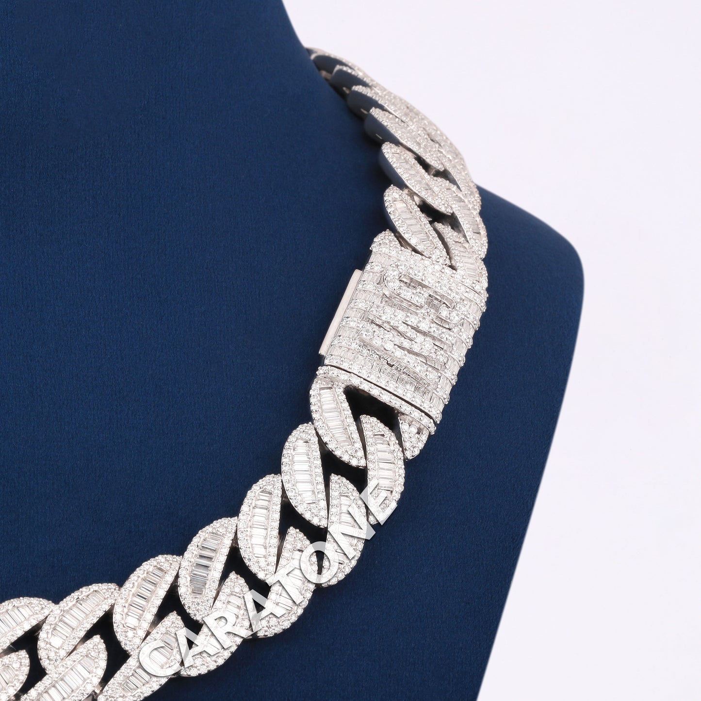 925 Sterling Silver With Lab Diamond Custom Chain With Pendant
