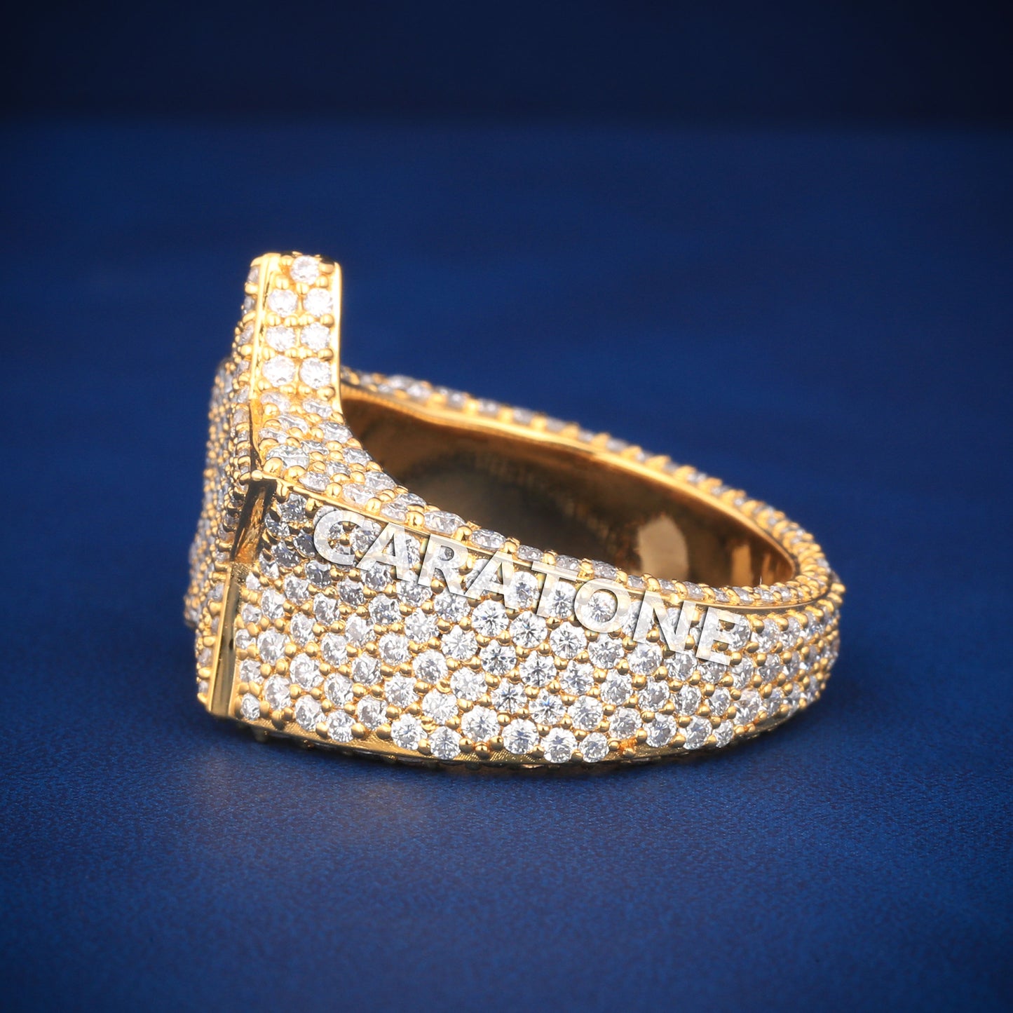 Hip hop diamond ring round cut luxury for mens and women