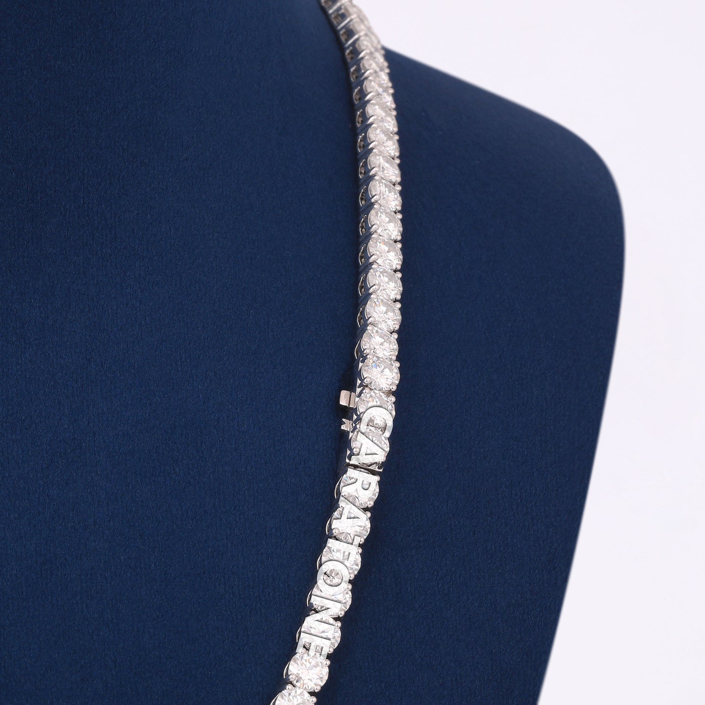 20 Inch 5mm White Gold Diamond Tennis Chain Necklace with Frozen Style