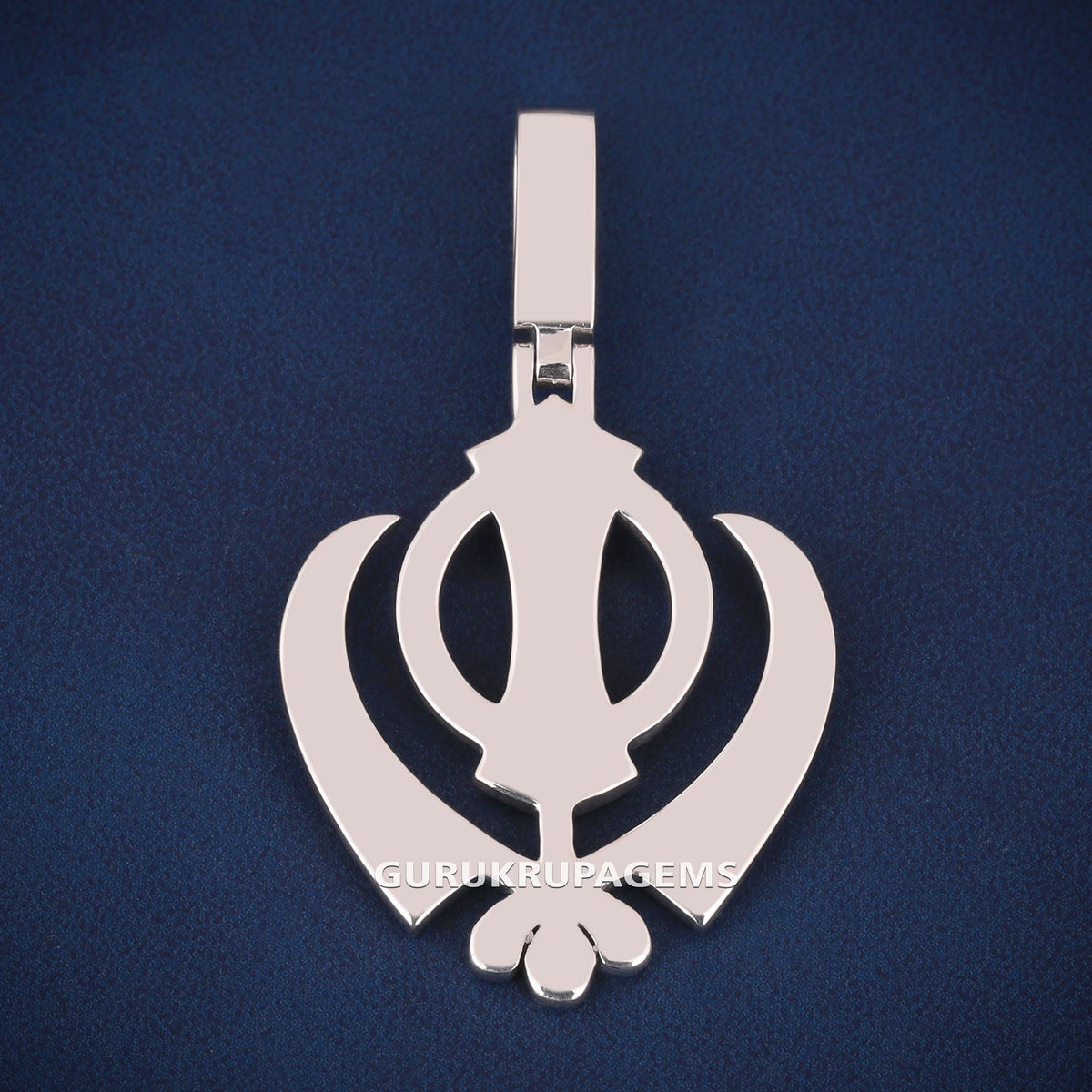 Custom Iced Out Khanda Sikh Symbol Hip Hop Pendant with Lab Grown Diamonds