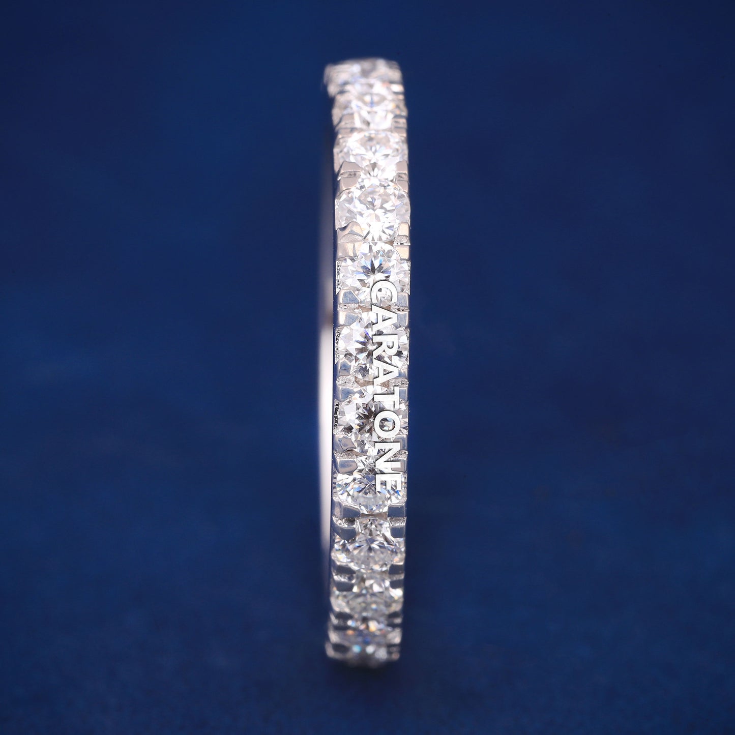 Custom Eternity Bands Round Diamond 14k White Gold Mens Wedding Band with Diamond Full Icy Ring Bands