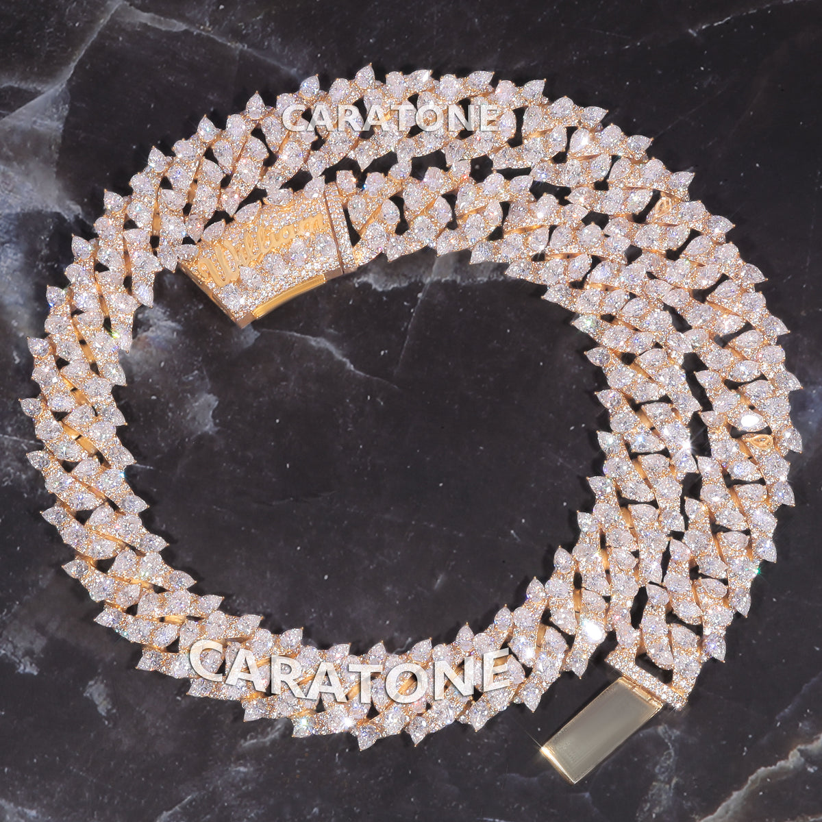22 Inch 18 MM Signature Custom Cuban Chain Yellow Gold Tone