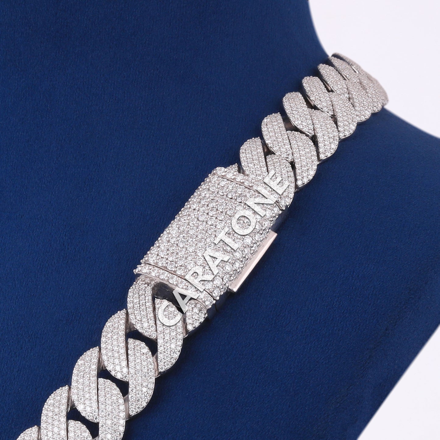 925 Silver Iced Out Custom Baguette Letter Pendant with Cuban Link Chain in Fully Icy Rapper Chain Pendants Necklace