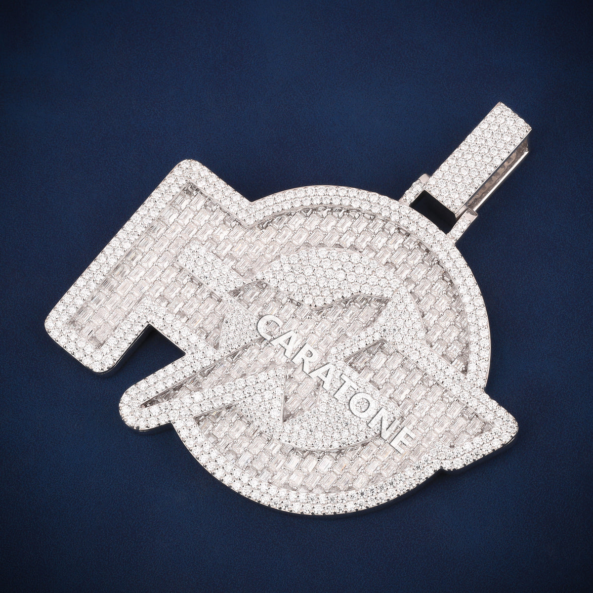 3D AG Monogram Diamond Pendant with Round & Baguette Lab Grown Diamonds