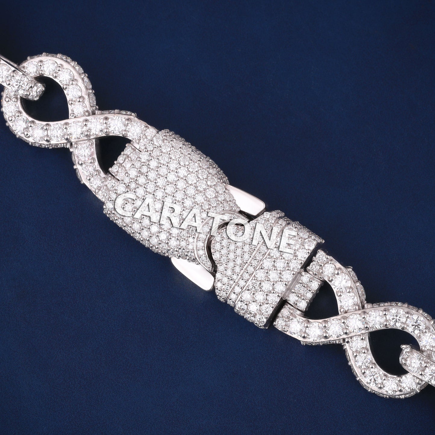 Real Diamons Iced Out Mens 16mm Infinity Cuban Link Chain Fully White Gold Mens Unique Chains Necklaces