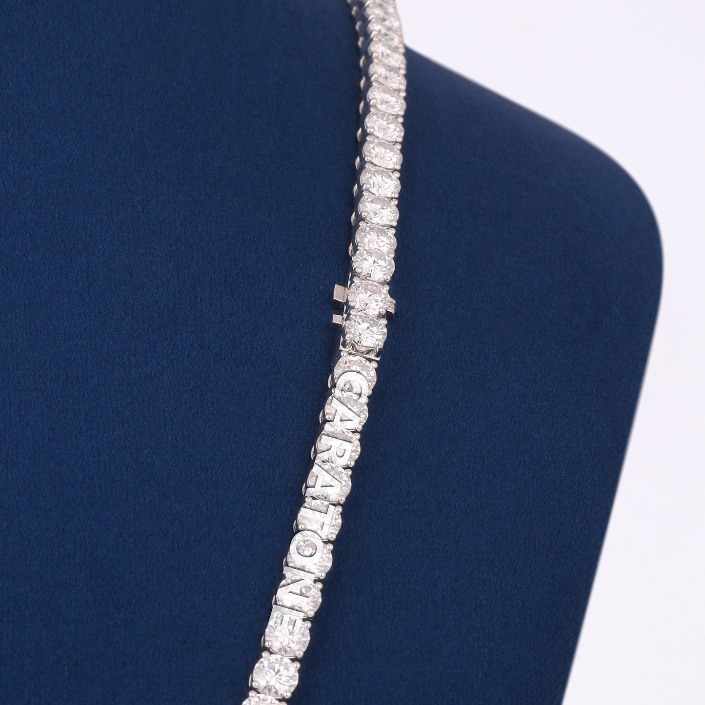 Unisex 24 Inch 5mm Silver Diamond Tennis Chain Necklace Iced Out Jewelry for Rapper Look