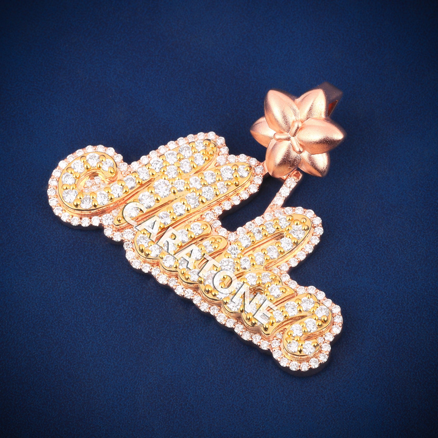 Small 14 kt gold lab diamond pendant charm personalized jewelry