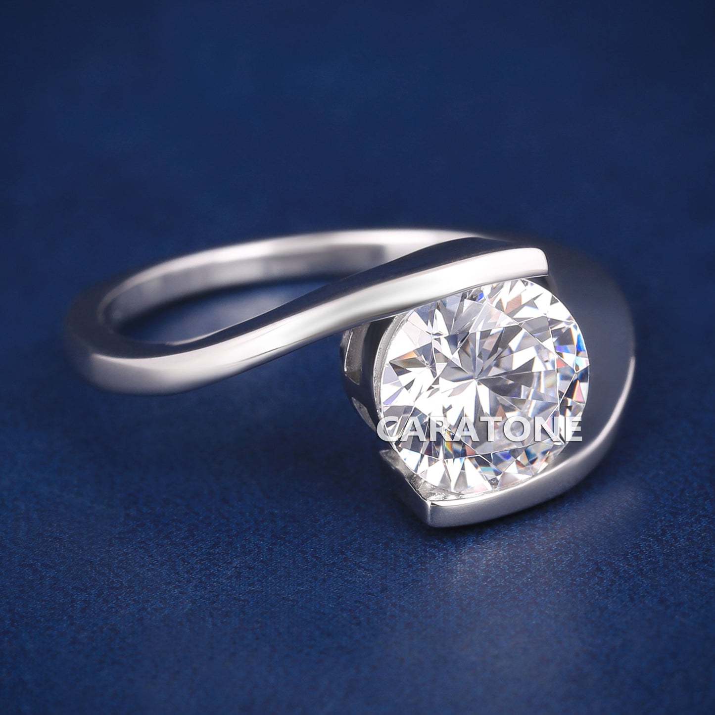Womens Solitaire Diamond Engagement Ring 925 Silver Tension Setting Expensive Diamond Rings