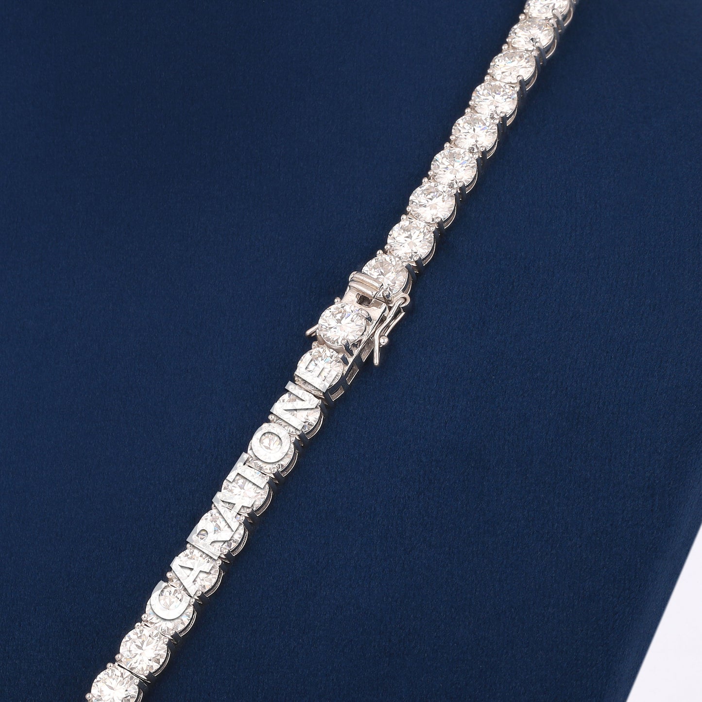 Tolly Letter Pendant With 5 MM Tennis Necklace In 14KT White Gold