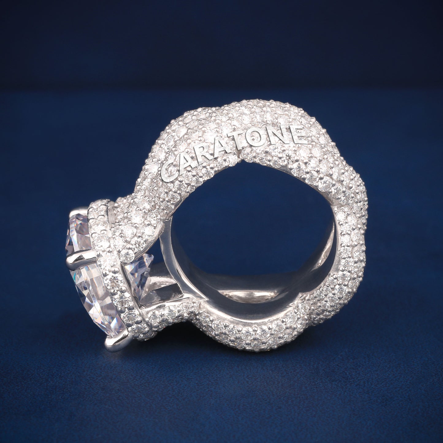 Round cut hip hop solitaire inspired diamond ring