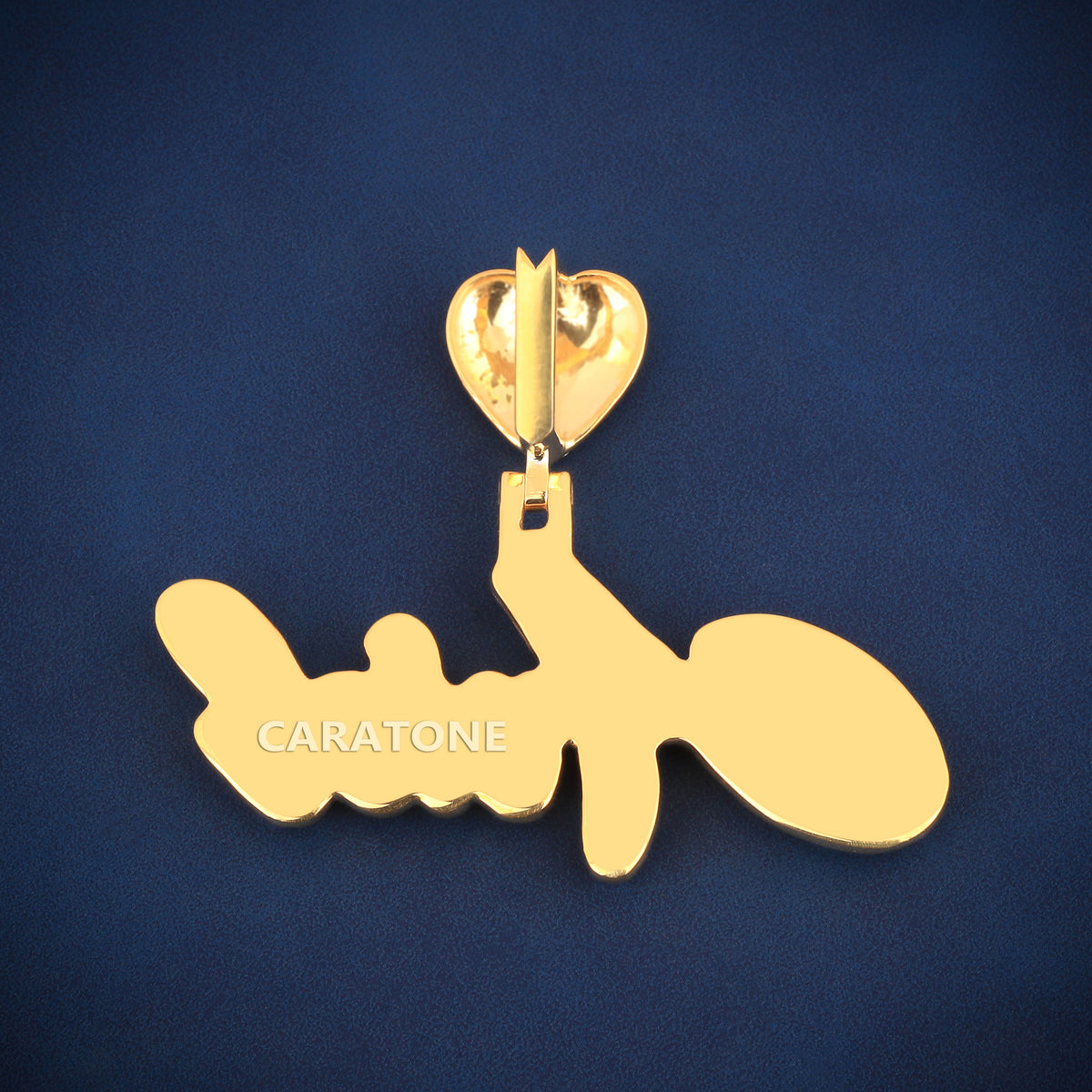 Fully Iced Out Ariel Cursive Nameplate Pendant with Lab Grown Diamonds
