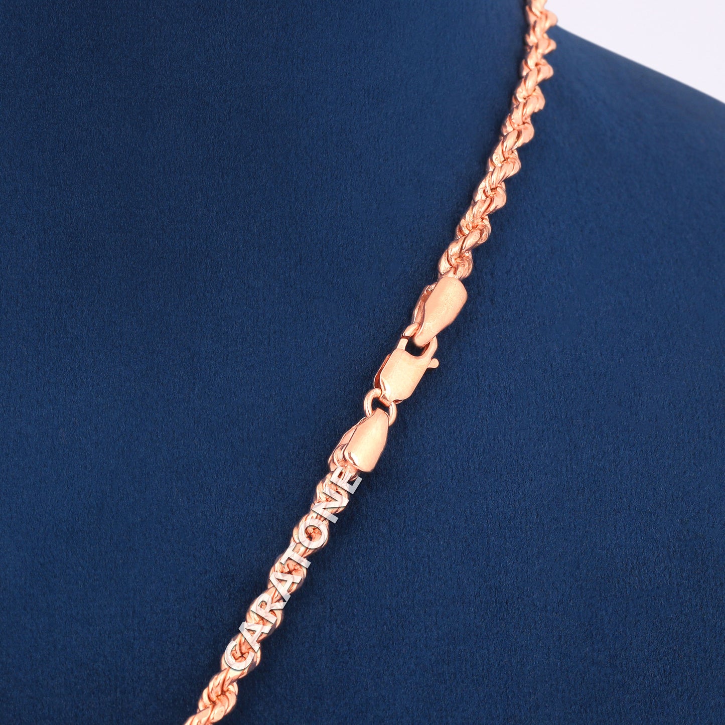 14KT Yellow Gold With Lab Diamond Pendant With Rope Chain