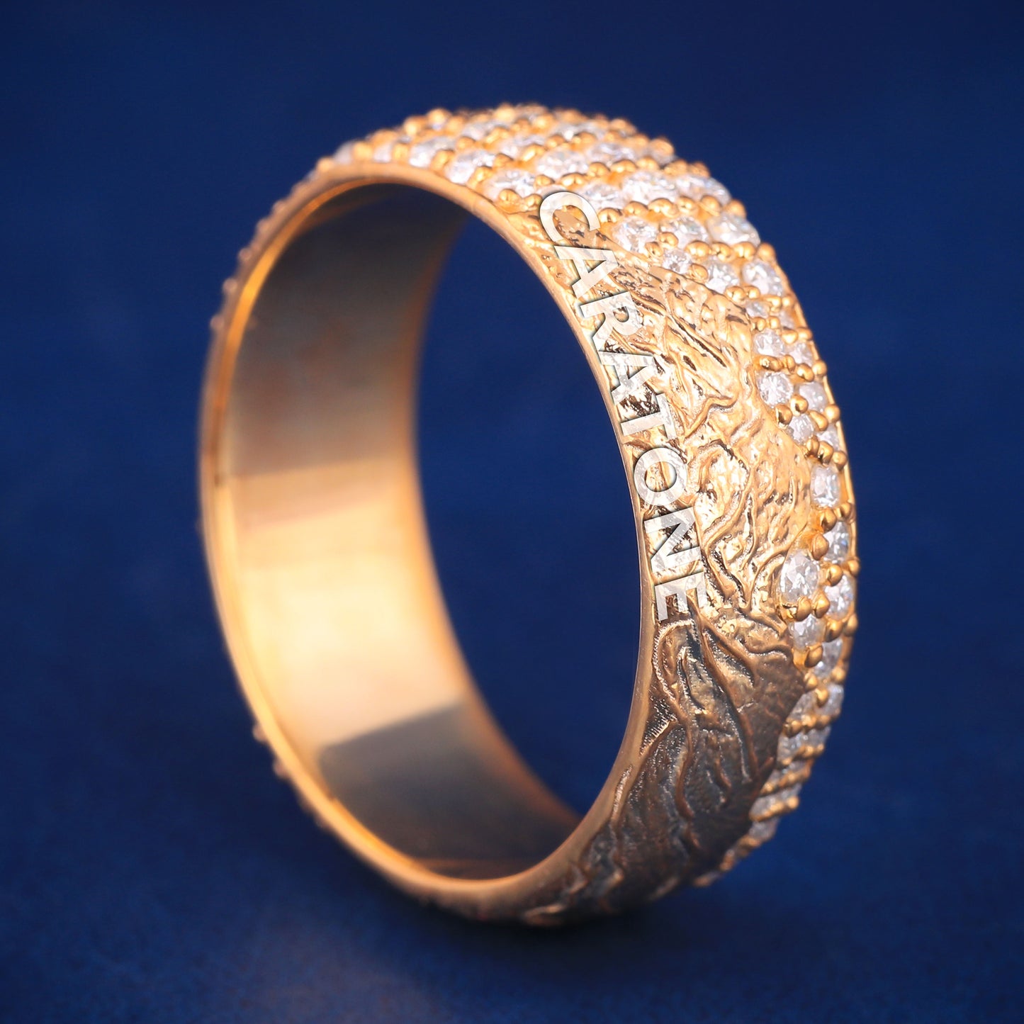 14kt Gold with Lab-Grown Diamond VVS Clarity Band for Him