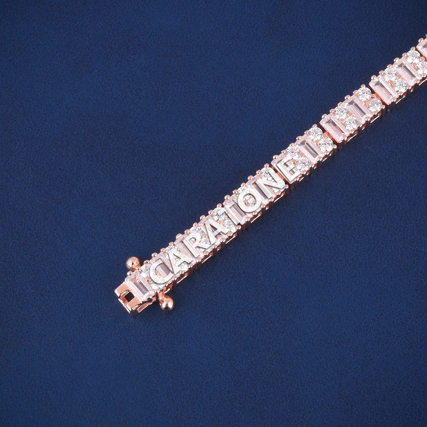 Big Emerald Round Cut Diamond Tennis Bracelets 14kt Rose Gold Iced Out Latest Gold Bracelets Unisex