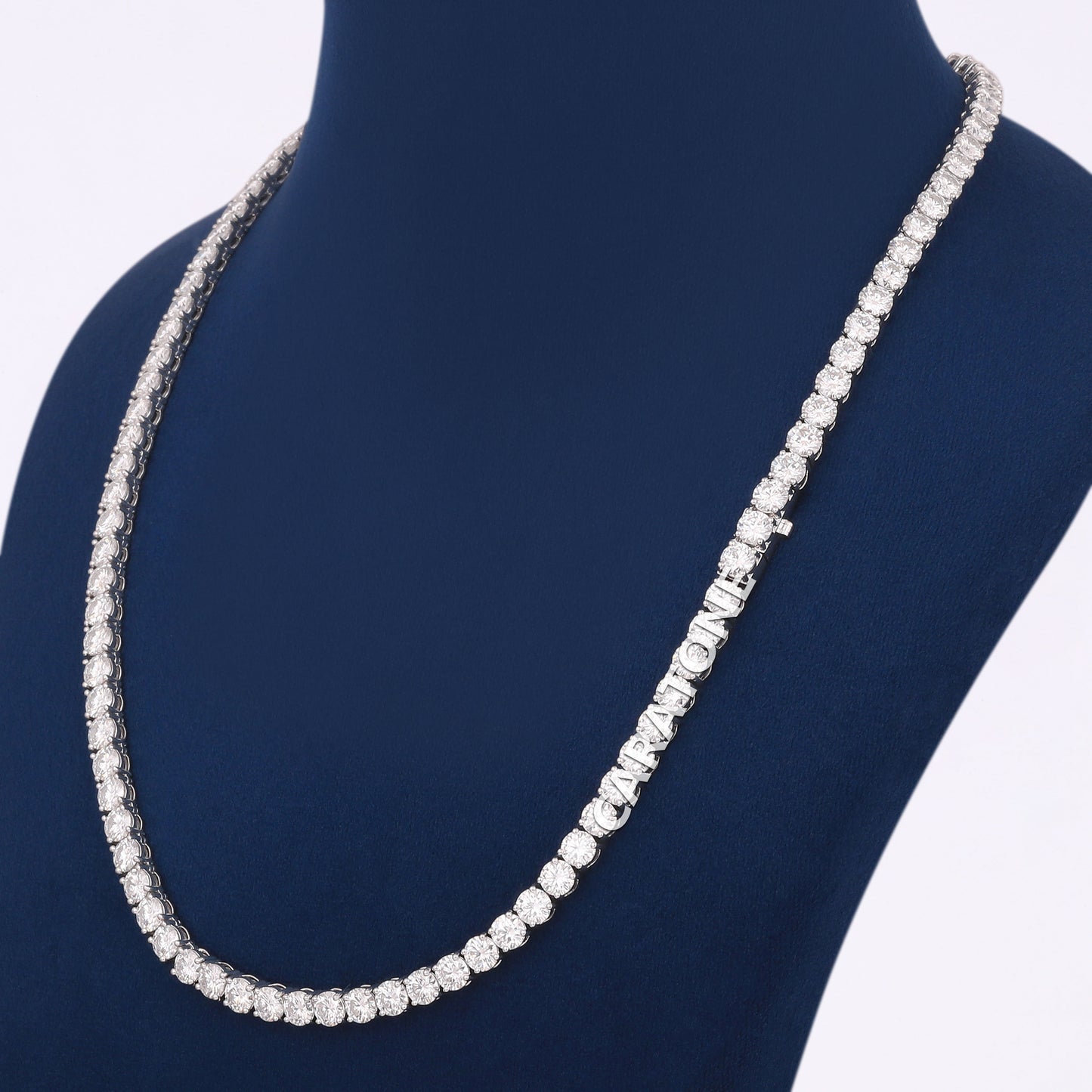 20 Inch 5mm White Gold Diamond Tennis Chain Necklace with Frozen Style
