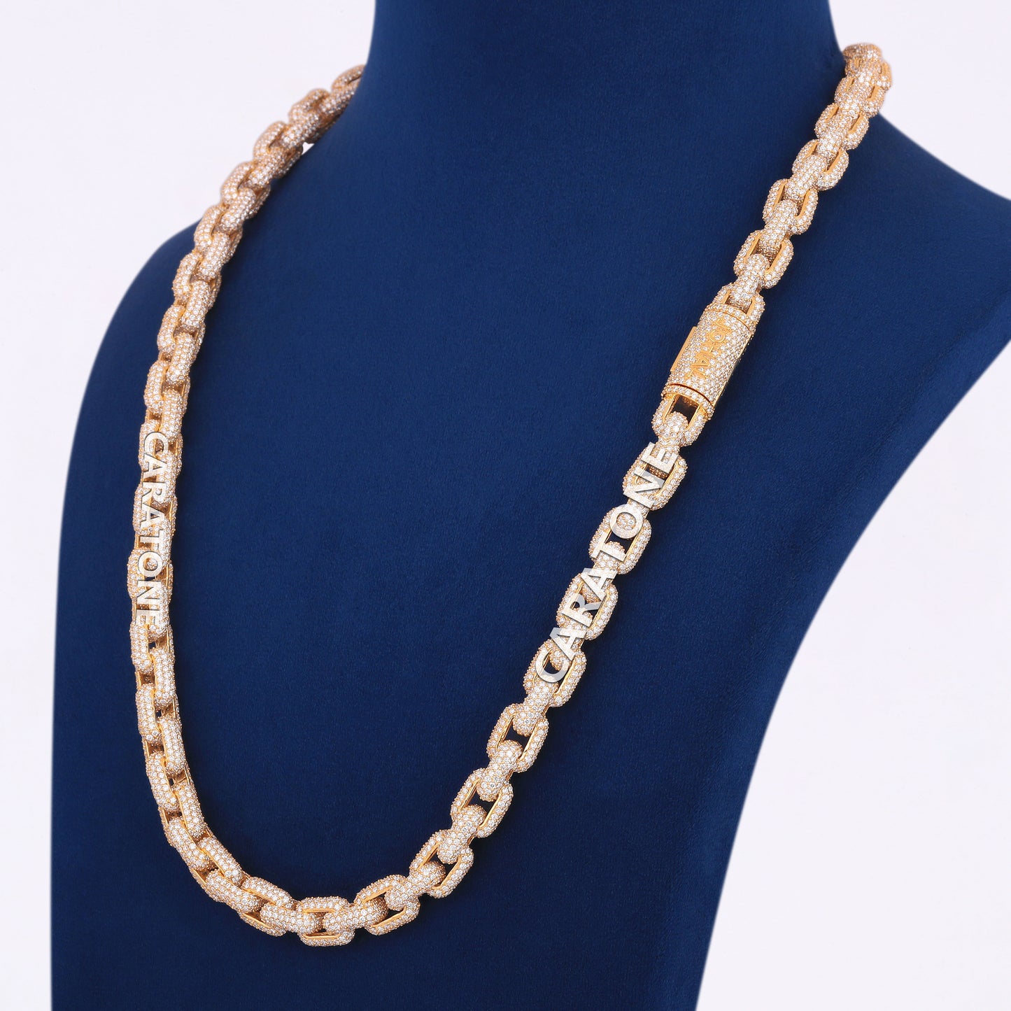 25 inch 9mm Hermes Link Chain 14k Yellow Gold Square Dual Unique New Design Gold Long Necklace for Mens Rappers Custom Chains