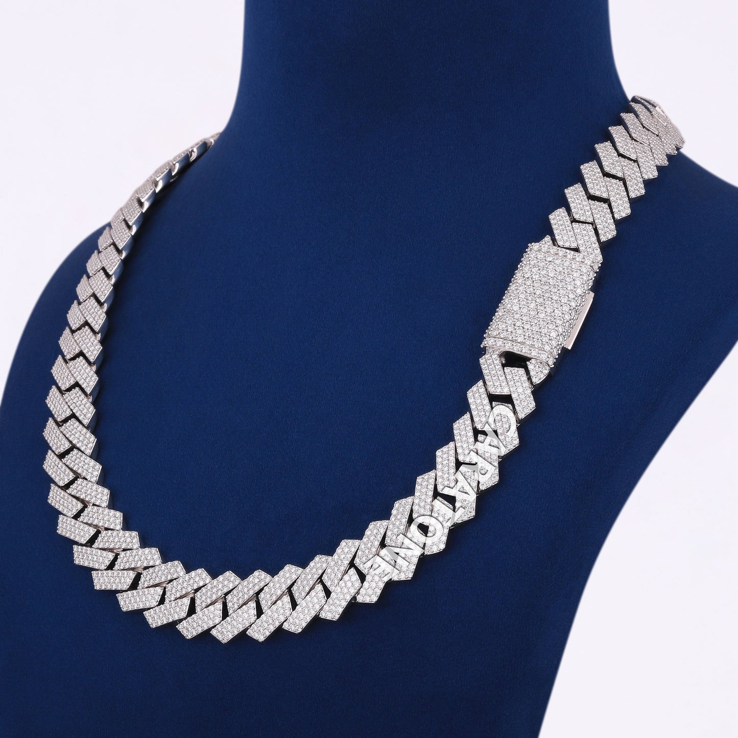 Customize Hip Hop Chains 22 inch 16mm Silver VVS Diamond Most Expensive Gold Chain in the World