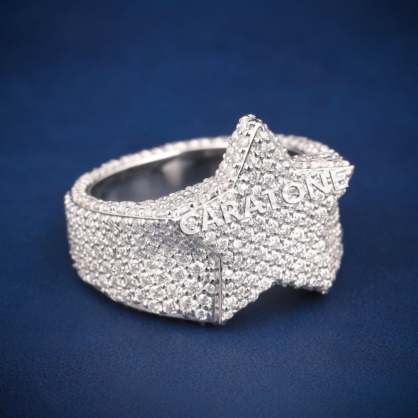 Full white hip hop star ring d vvs clarity diamonds