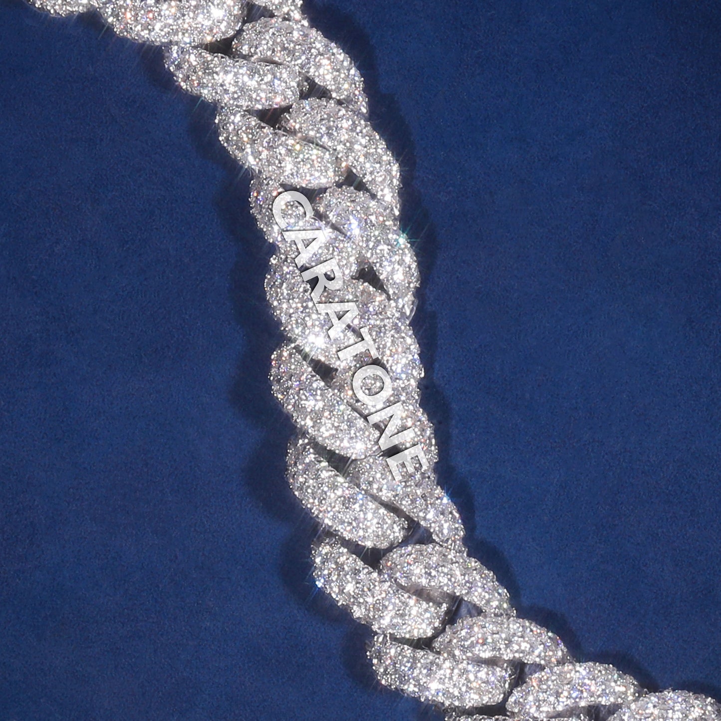 8 inch 16mm Womens Diamond Cuban Link Bracelet in Fully Iced Out Bracelet Silver Round VVS Diamond Celebrity Bracelet