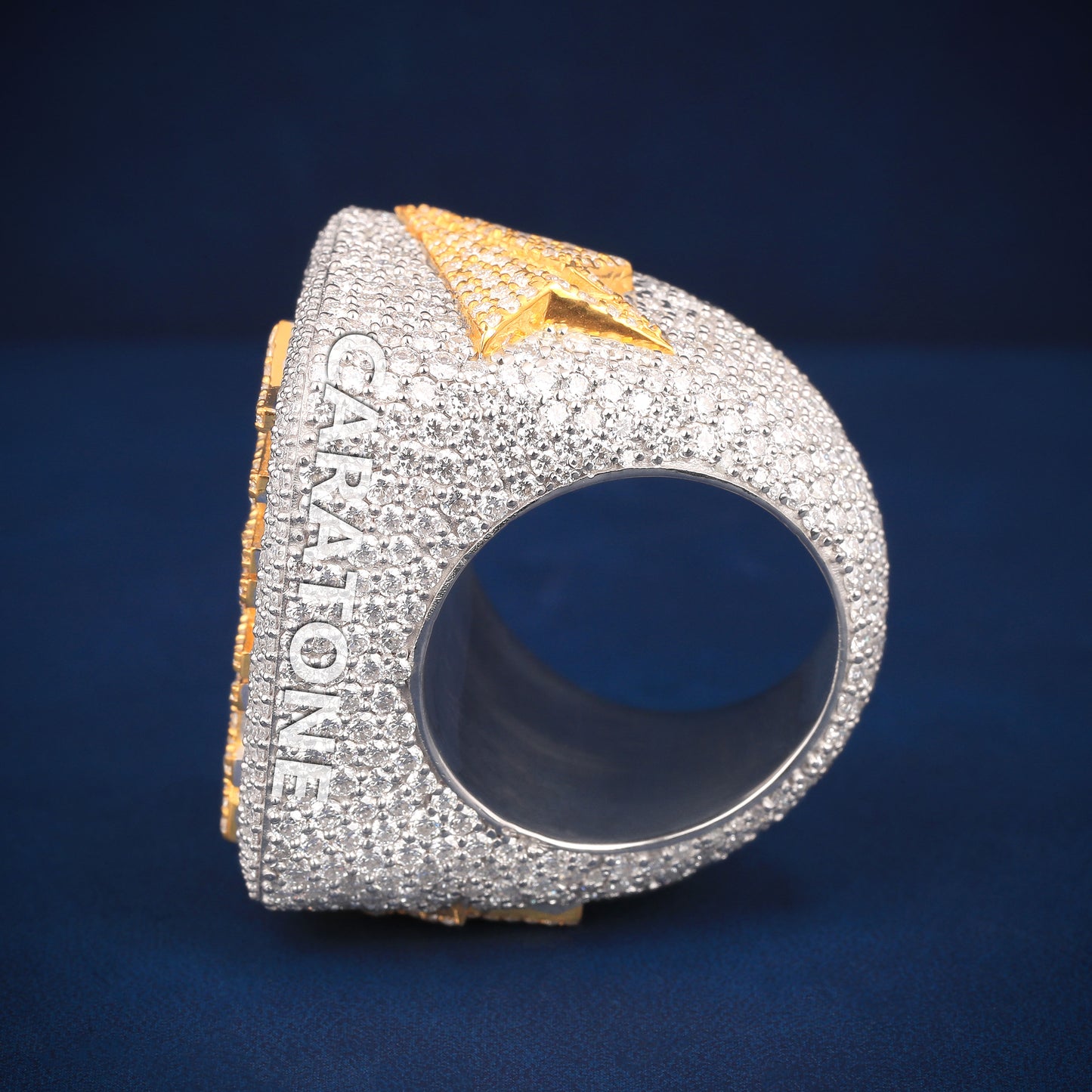 Custom name and logo designer hip hop diamond ring