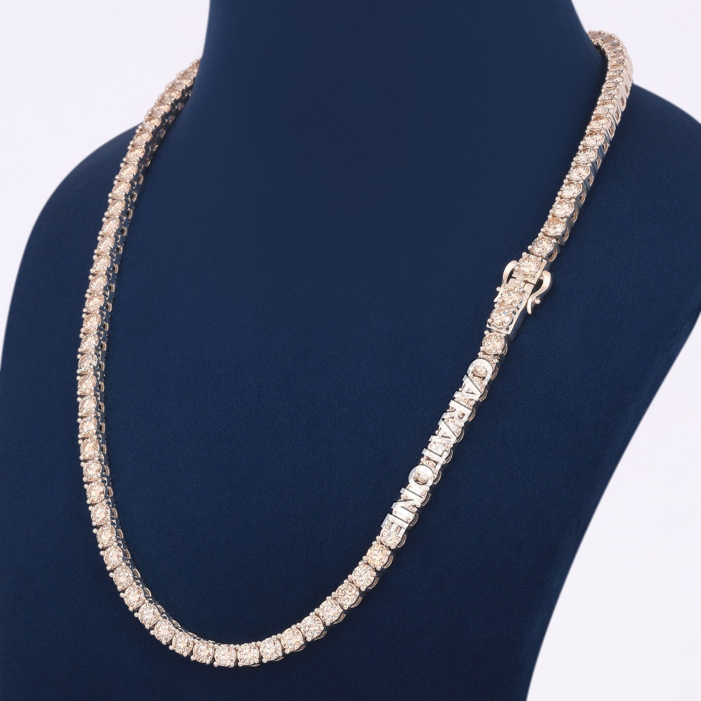 VVS Diamond Tennis Chain 20 Inch 5 mm White Gold Iced Out Urban Royal Jewelry