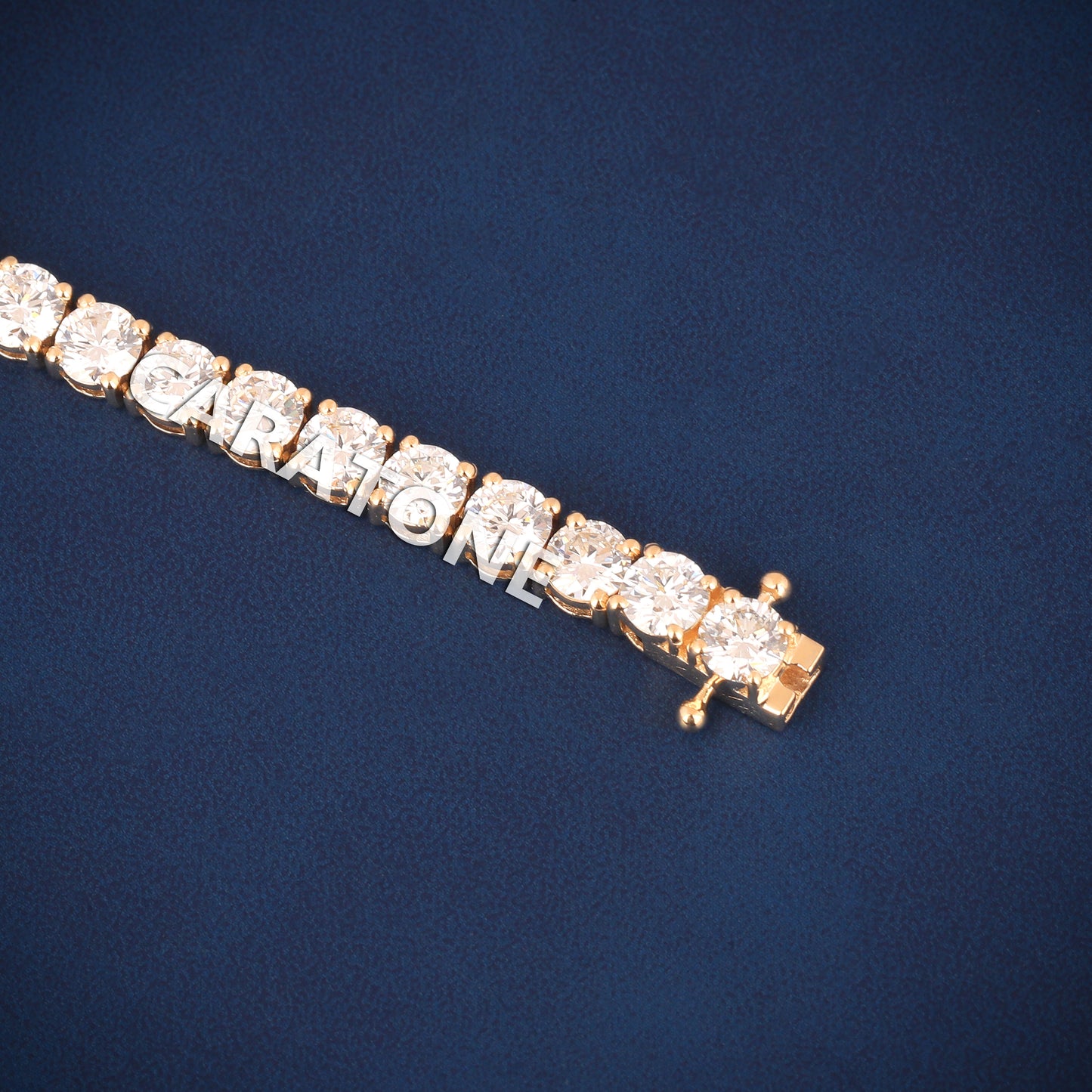 Iced Out Gold Tennis Bracelet for Women with Big Diamonds and Luxury Drip
